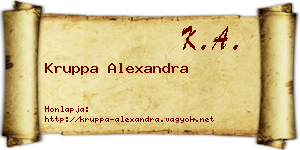 Kruppa Alexandra névjegykártya